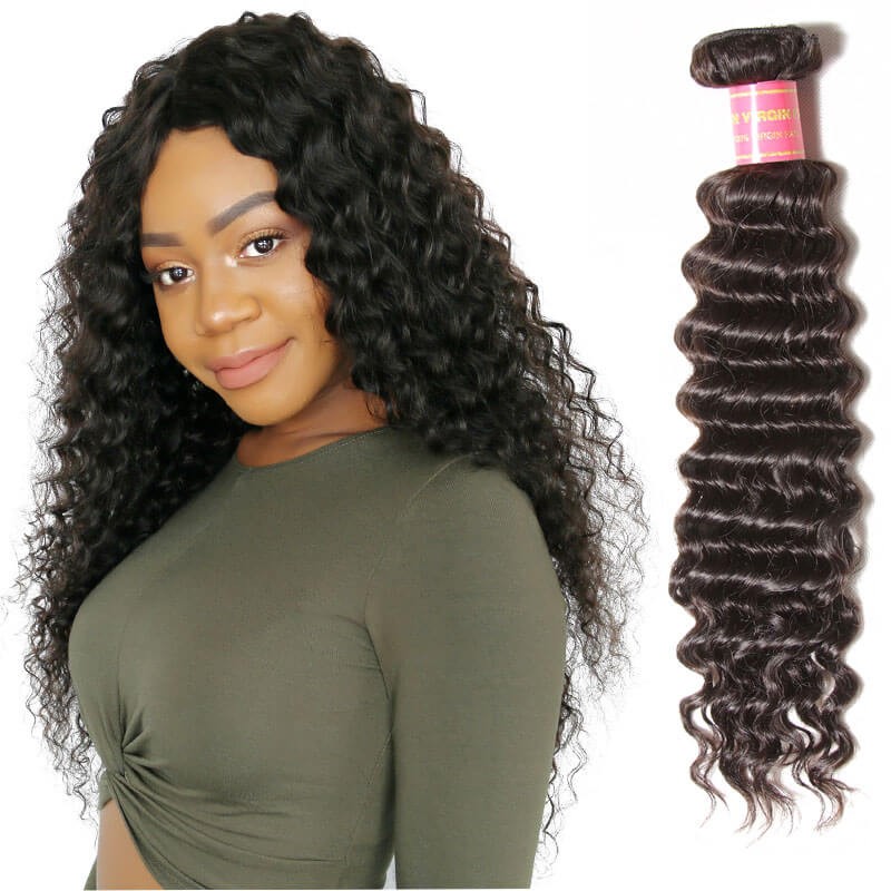 Idolra Quality Brazilian Deep Wave Hair 1 Bundle Deals Unprocessed Virgin Human Hair Weave